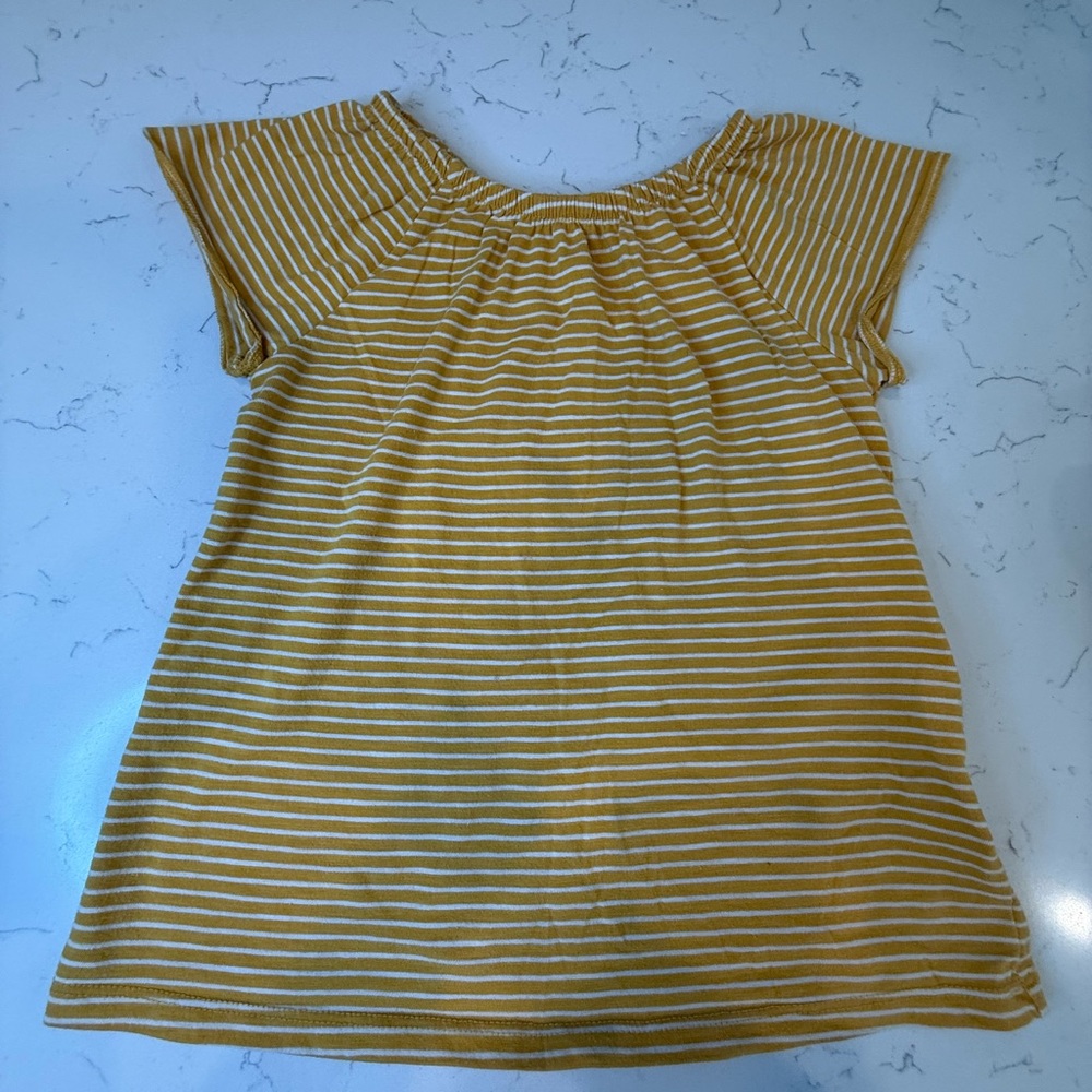 Cat & Jack Yellow and White Short Sleeve Tee